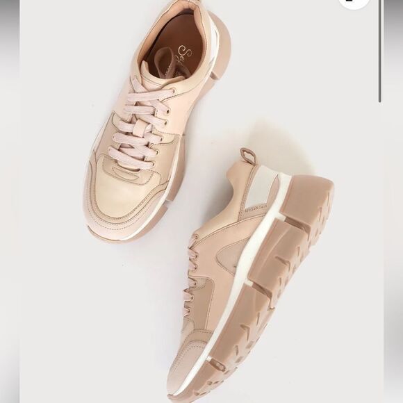 Seychelles I'll Be There Blush Leather Sneakers Size 10 - Picture 3 of 11